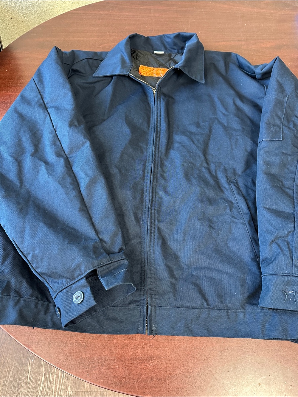 Men's Size L, Navy Zip-Front Work Jacket